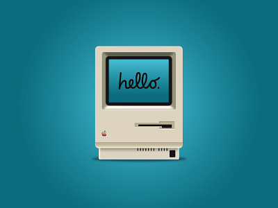 Hello Mac apple computer design gradient hello icon illustration macintosh old ui vector vintage