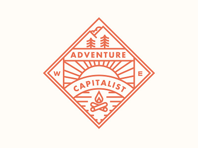 Adventure Capitalist adventure apparel badge design illustration line art logo nature outdoors patch travel vector