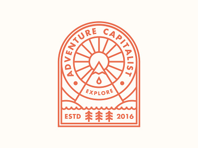Adventure Capitalist 2 adventure apparel badge design illustration line art logo nature outdoors patch travel vector