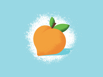 Peach, Don't Kill My Vibe. color creative south design farm fruit illustration logo peach produce south stipple texture