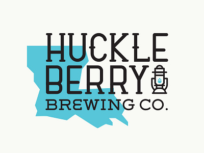 Huckleberry Brewing beer branding brewery design icon identity illustration lantern lines logo louisiana mark