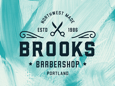 Brooks Reject barber design identity illustration lockup logo mark portland scissors texture type vintage