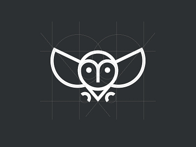 Rudimentary Hooter animal bird design grid guide icon illustration line logo nature owl wild