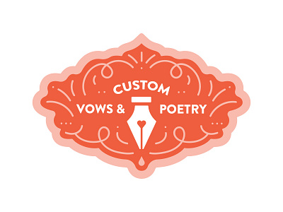 CV&P badge color custom design heart identity illustration logo love ornate patch pen
