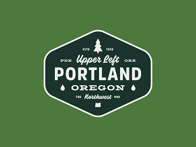 Portland Badge badge brand design illustration logo northwest oregon patch portland tree type vintage