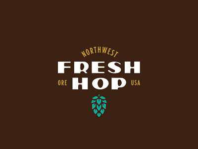 Fresh Hops Season badge beer design hop illustration logo mark northwest portland tree type