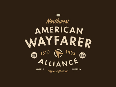 Wayfarer Alliance adventure badge branding explore logo mark northwest outdoors portland type typography vintage
