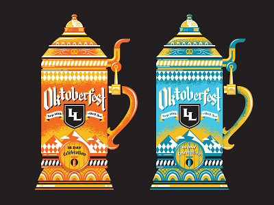 Oktoberfest beer beer stein color design german illustration mountain mug northwest oktoberfest portland texture