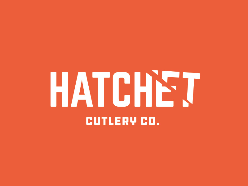 Hatchet vintage throwback negative space logotype logo illustration typography iconic design vector type knife hatchet clever brand identity designer