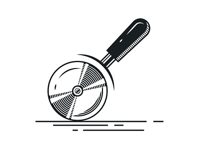 Wheel in the Pie Keeps on Slicing circle design icon illustration knife linework pie pizza pizza slicer restaurant slice wheel