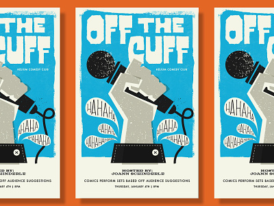 Off The Cuff Poster comedy comic design gig hand illustration microphone poster show stand up comedy texture typography