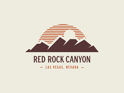 Red Rock Canyon adventure hiking illustration las vegas logo mountain nevada outdoors red rock canyon sun sunset typography
