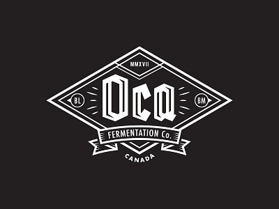 Oca Fermenation Co. badge banner beer blackletter branding canada craft beer design identity logo shield typography