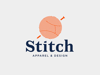 Stitch apparel branding clothing cotton design fabric identity illustration logo needle sew yarn