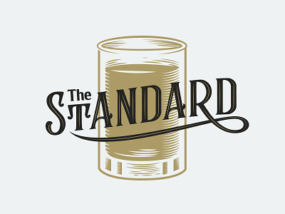 The Standard alcohol bar design illustration lettering logo print sign type typography whiskey wood cut