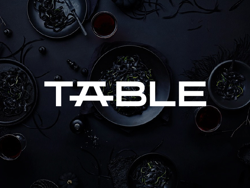 Table bowl food mark typography design clever negative space table branding type lettering logo