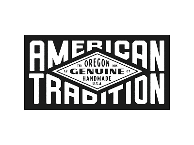 American Tradition america badge design illustration label oregon patch retro type typography vintage word mark