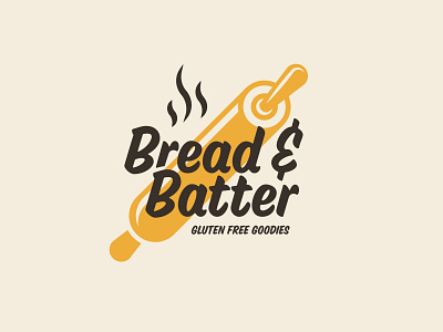 Bread & Batter bakery branding bread breakfast design identity illustration logo mark roll pin