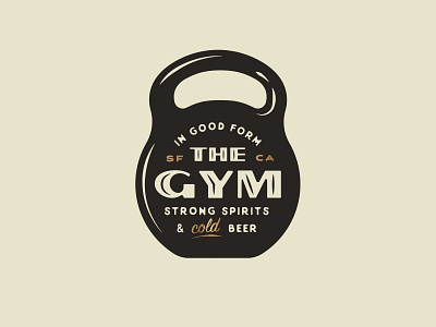 The Gym badge logo beer branding design graphic design identity illustration logo mark spirits type typography vintage wordmark