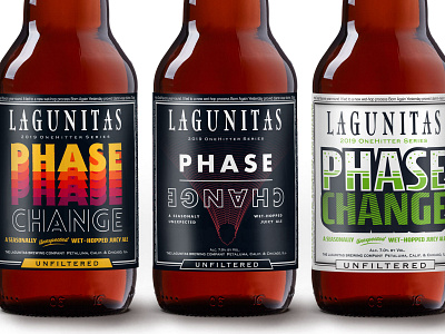 Lagunitas Phase Change beer beer label bottle brewery color design funky hop.retro lagunitas lettering packaging packaging design type typography vintage