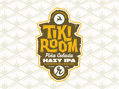 Tiki Room Badge badge beer beer can beer label brewery crest design hawaii illustraiton lettering package design packaging pineapple portland seattle tiki type typogaphy