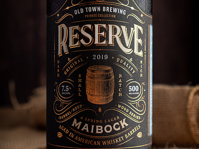 Reserve Collection badge barrel beer beer label brewery crest design illustration label lettering luxury packaging packaging design portland type typography whiskey