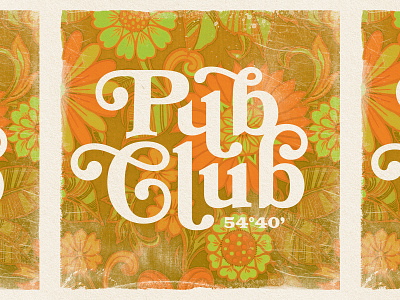 Pub Club beer brewery flower lettering logo logo design logotype mark pattern retro type typogaphy vintage