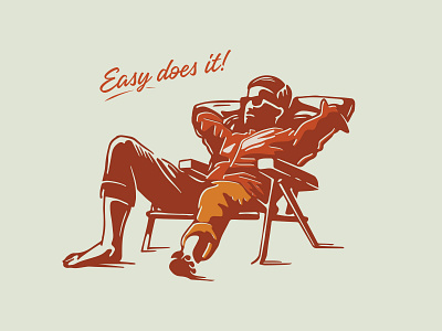 Easy Does It! art beach chair design illustration illustrator logo lounge personal vintage