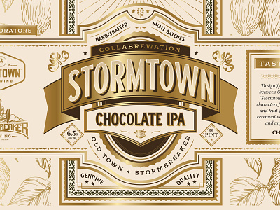 Stormtown badge beer beer branding beer label brewery chocolate design detail lettering logo orante packaging premium type