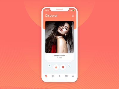 Dating android app application dating discover girl ios iphone iphone x like mobile ui