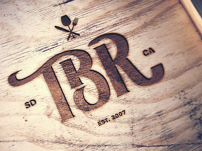 TBR Menu Logo brand branding logo mark san diego the barrel room wood