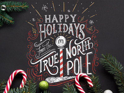 Magnetic Christmas Card christmas card hand lettering ipad pro magnetic procreate true north