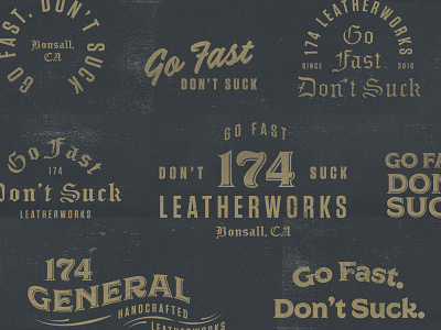 174 Leatherworks branding dreamhost leatherworks lockups texture typography