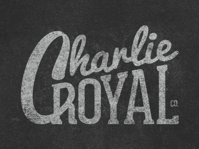 Charlie Royal Logo branding charlie royal logo texture type typography vintage