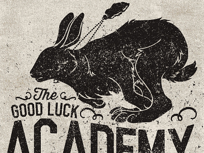 The Good Luck Academy americana charlie royal good luck rabbit shirt design t shirt texture typography vintage