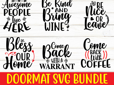 Doormate Svg Bundle design doormat cut files graphic design typography