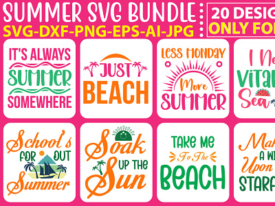 Summer SVG Bundle Vol.3 cricut cut files graphic design summer quote
