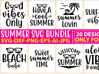 Summer SVG Bundle Vol.6 cricut cut files graphic design summer cut files summer quote