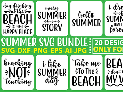 Summer SVG Bundle Vol.7 cricut cut files graphic design summer day svg summer quote