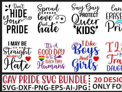 Gay Pride SVG Bundle Vol. 2 pride black