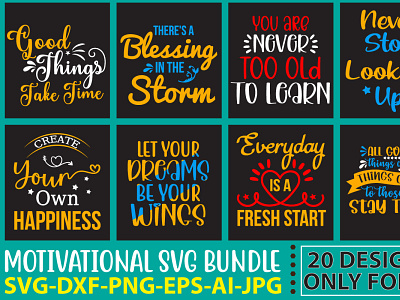 Motivational SVG Bundle graphic design inspirational quote svg