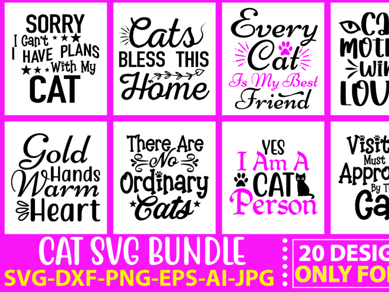 Cat SVG Bundle by Svg Maker on Dribbble