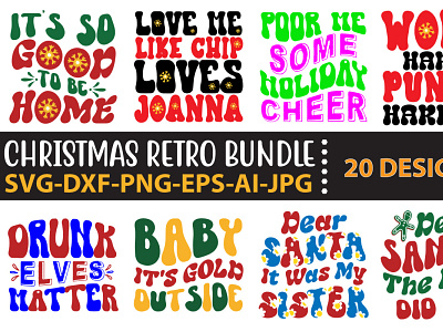 Christmas Retro Bundle believe svg christmas cut file