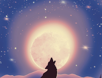Wolf design graphic design luna lupo procreate