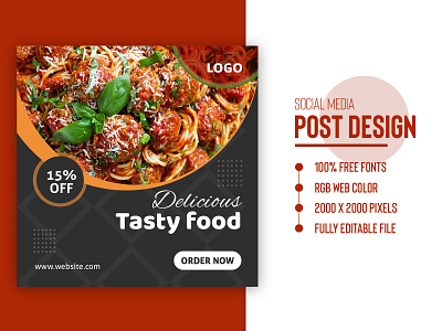 Social Media Banner Post Template Design | Food Banner Ads ads aesthetic anime creative ideas design design advertisment design background design ideas design inspiration design layout design restaurant fast health menu organic social media spicy template