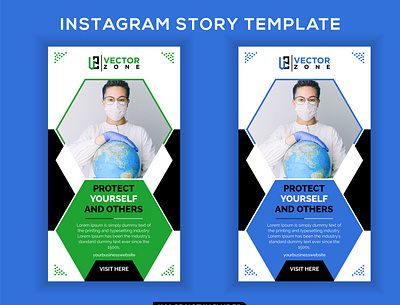 Medical health social media story template banner branding cover health instagram story medical story social media social media post story template ui vector