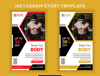 Instagram body fitness story post fitness fitness story gym gym story instagram logo social media post sports story ui