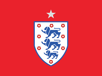 England Soccer Badge badge crest england football icon illustration kit lion logo minimal rose soccer star tudor uniform