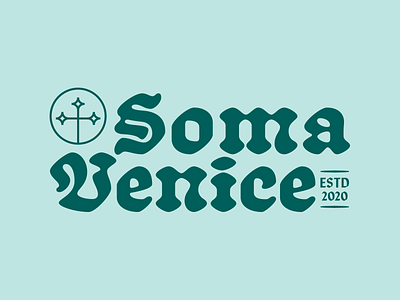 Soma Venice Logo Idea badge blackletter branding christian church cross design engraving etching icon identity logo reformation reformed schmaltzy soma traditional venice
