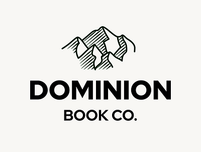 Dominion Book Co. badge book branding design dominion engraving etching icon identity illustration logo minimal mountain simple